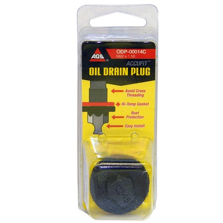 Ags Accufit Oil Drain Plug 5/8-18, 1 per Card, ODP-00014C ODP-00014C